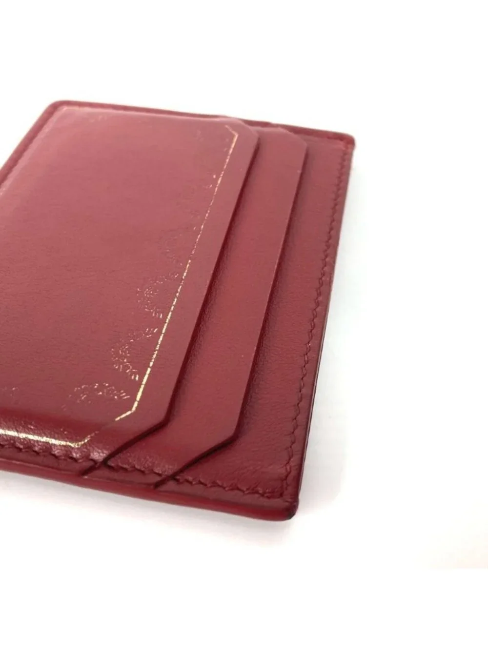 Cartier Card Case Garland de Leather Burgundy